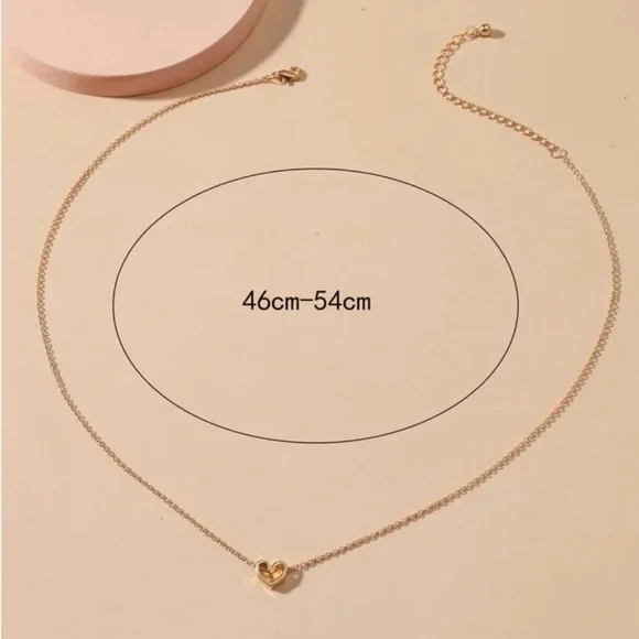 ⚠️Clearance Yellow Gold Heart Charm Necklace SS - Picture 4 of 4